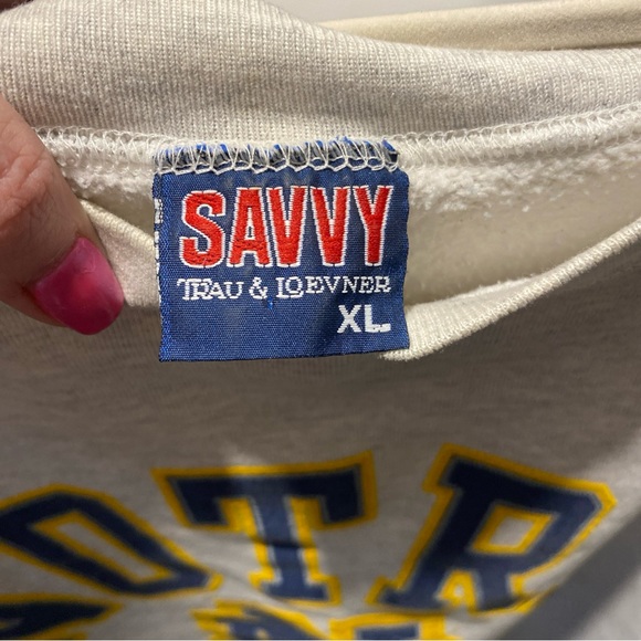 Vintage 90s Fighting Irish Notre Dame College Crewneck Sweatshirt  Size XL Shirt - Picture 4 of 16